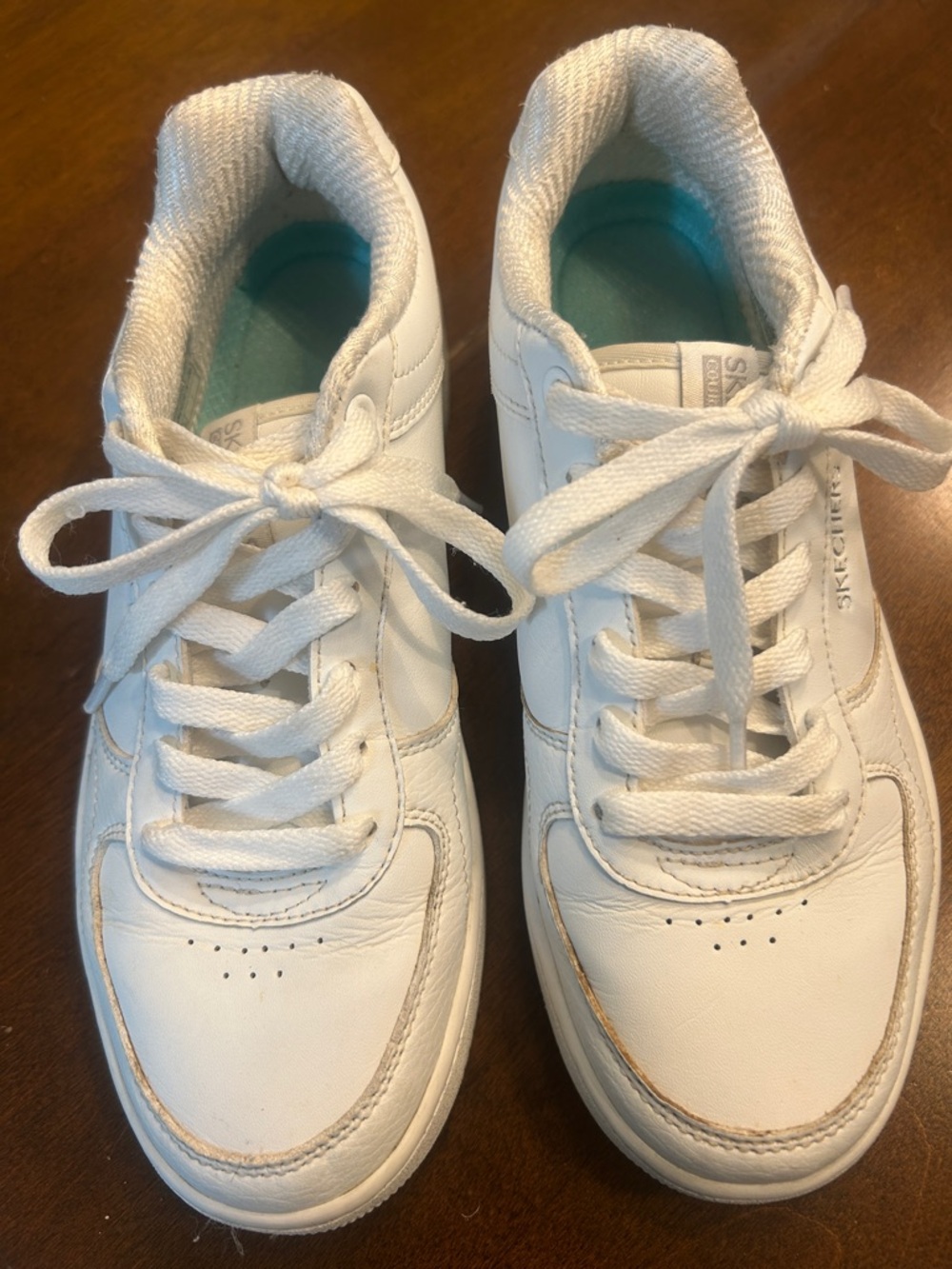 Skechers White Leather Sneakers